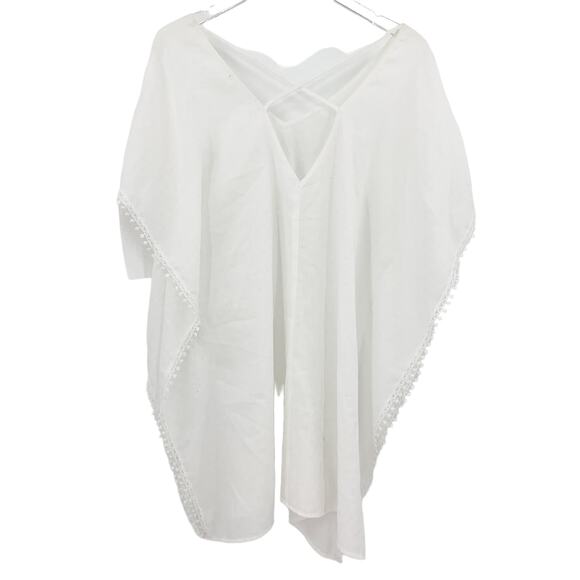 2/$30 FORTUNE Swimwear Cover Up Size S / M Tami Crossback White Eyelet Lace - Picture 5 of 7
